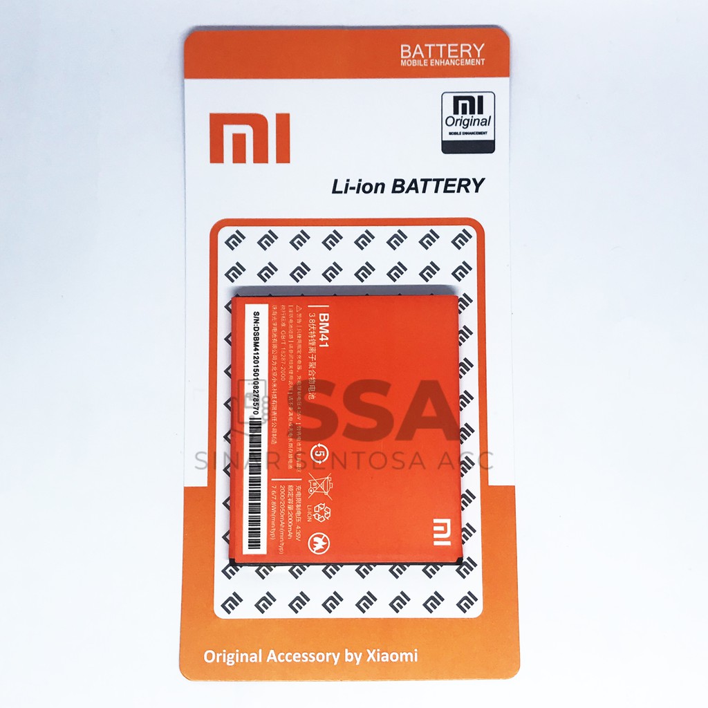 Baterai Original Xiaomi Redmi 1 / Redmi 1s BM41 BM 41 1 s Battery OEM Batre Batrai HP Bergaransi