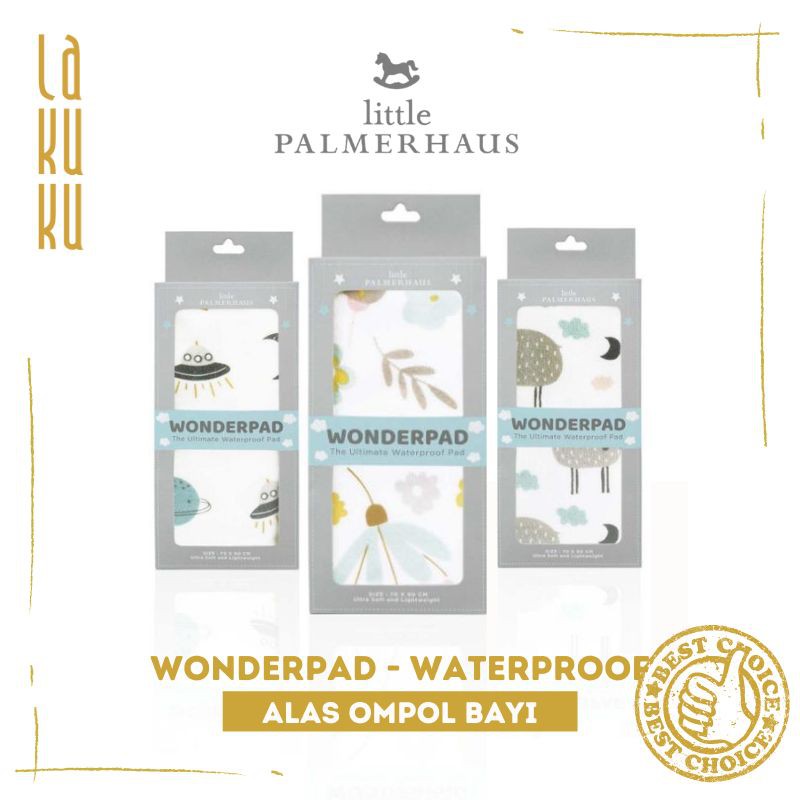 Perlak Alas Ompol Bayi 70x90 cm- Wonderpad Waterproof Little Palmerhaus anti-slip backing Soft Touch