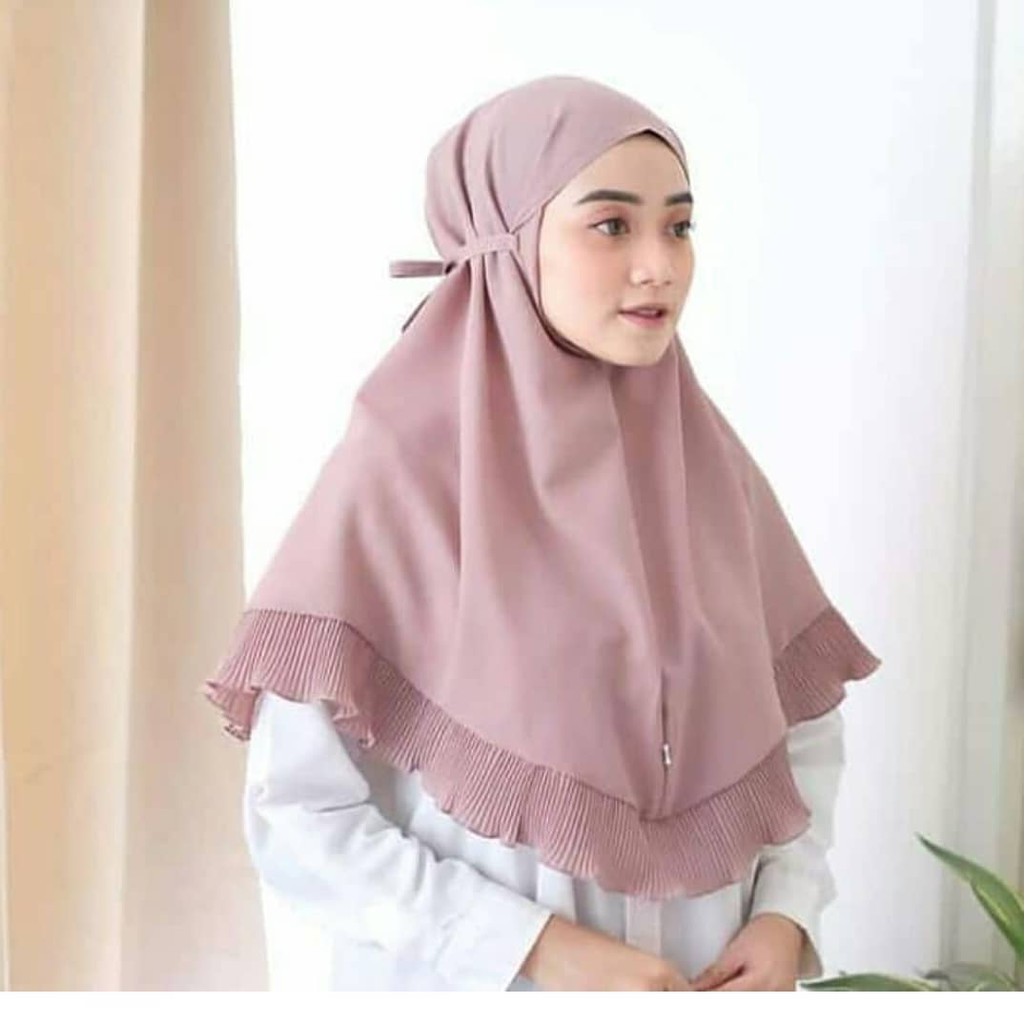 𝗖𝗮𝗿𝗲.𝗶𝗻 Bergo Hawa atau Bergo Rempel Plisket Size Medium PREMIUM QUALITY