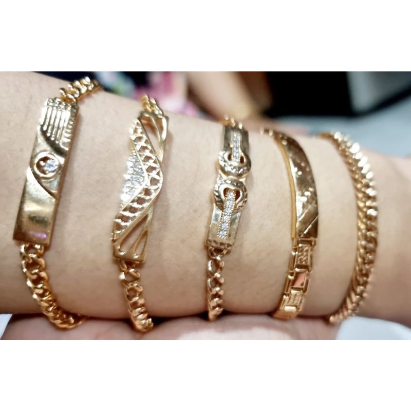 gelang rantai plat 5gr an emas asli kadar emas 300
