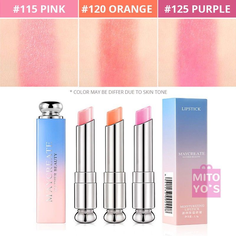 MAYCREATE MA-04 LIPSTICK PELEMBAB AIR TAHAN LAMA KECANTIKAN KOSMETIK BIBIR LIPSTIK MAKEUP BEAUTY