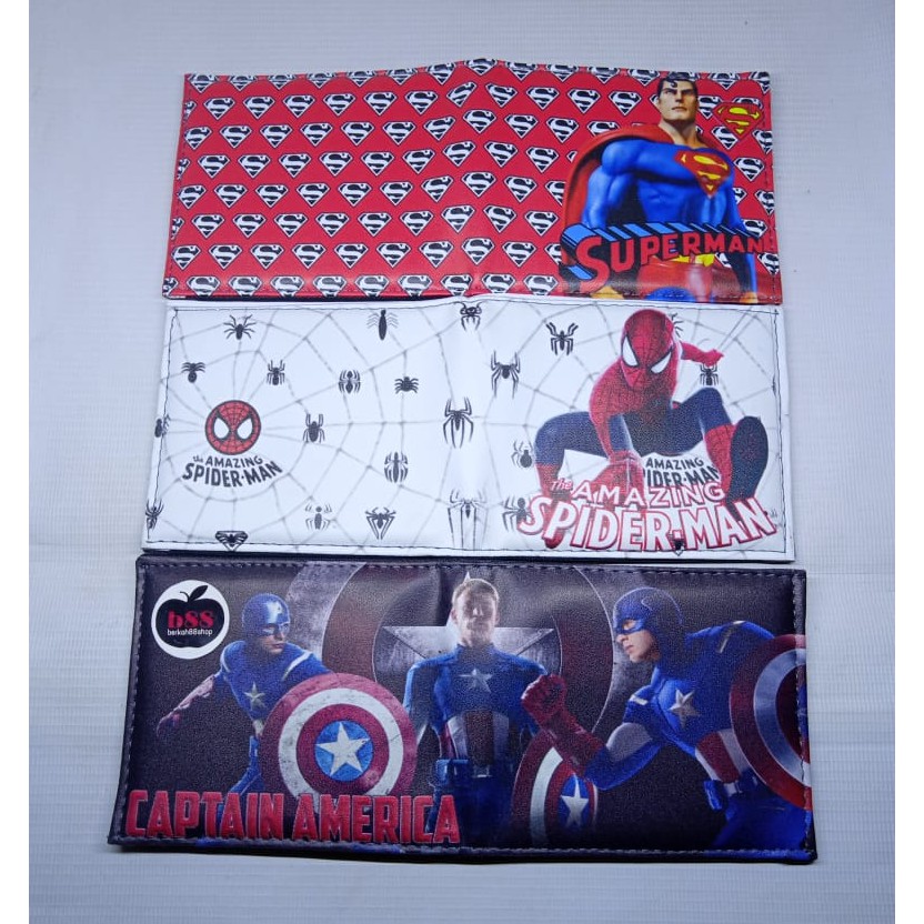 Best Seller Dompet Anak Laki Karakter Superhero Lipat Murah