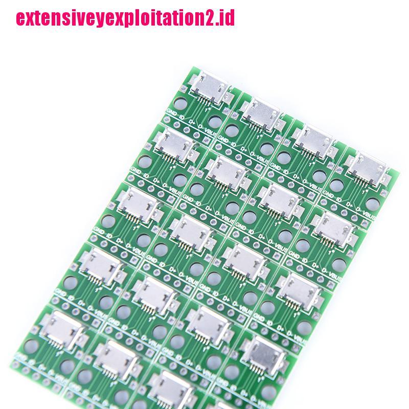 &lt; E2id &amp; &gt; 20pcs Modul adapter Konektor micro usb Ke DIP 2.54mm female