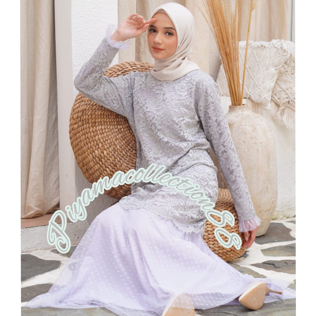 Gamis Sophia Brukat Tile Furing Size L Anak Dan Dewasa M/L/XL Seragam Kondangan Fashion Muslim Terbaru