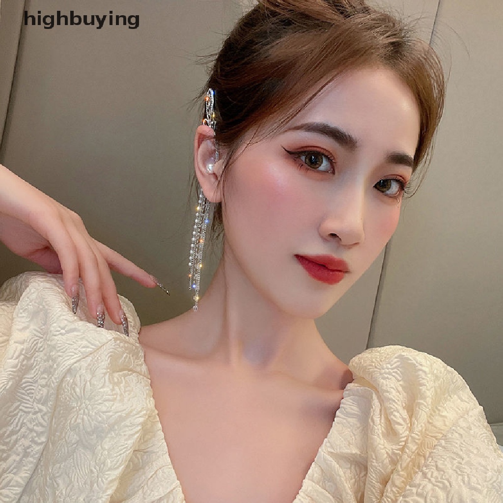 Hbid Anting Gantung Panjang Model Kupu-Kupu Dengan Kristal + Mutiara Untuk Wanita