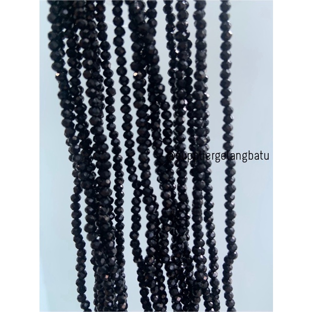 Crystal Ceko Doft 2mm hitam bahan aksesoris beads manik donat rondel