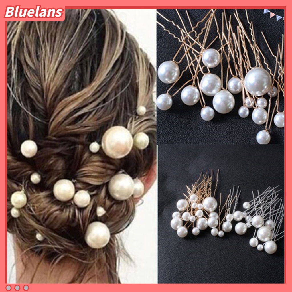 Bluelans Headwear Hair Clips Faux Pearl Women Hair Sticks Exquisite Hair Accessories