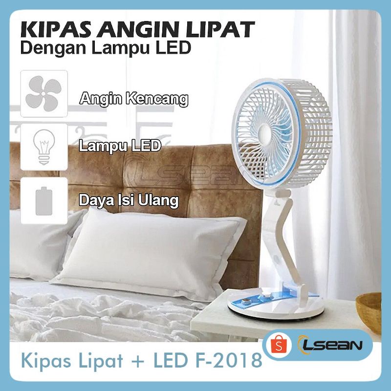 KIPAS LIPAT + LAMPU BELAJAR LED RECHARGEABLE