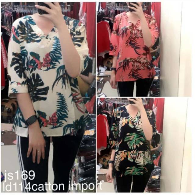 Atasan katun jumbo wanita import JS169