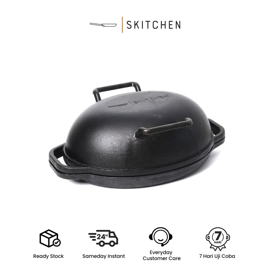 SKITCHEN Cast Iron Brisbane Bread Pan MAX–Alat Panggangan Loyang Sourdough Premium Tahan Panas