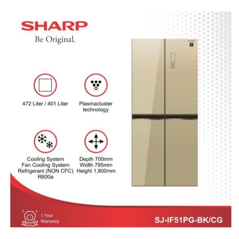 Sharp Side By Side SJ-IF51PG-CG Multi door