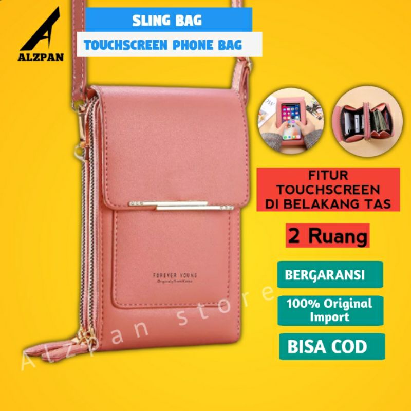 ug76r tas dompet hp touchable henpon hape wanita dan uang phone bag tas selempang slempang import te