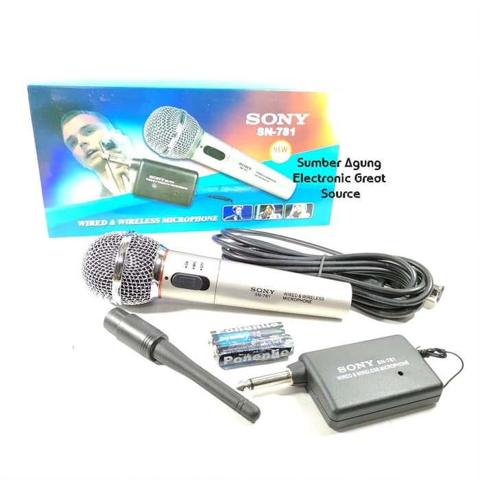 Mic Sony SN781 Mik Wireless Tanpa Kabel 781 Microphone Kabel