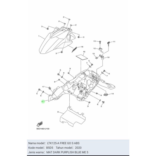 SPAKBOR BELAKANG FREEGO ABS ASLI ORI YAMAHA B5D F1611 10
