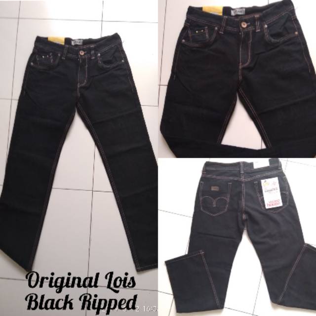  Celana  Jeans Original Lois  Black Ripped Shopee  Indonesia