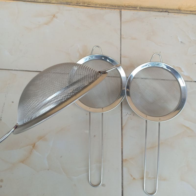 Peralatan Dapur Saringan Minyak Goreng Tepung Kopi teh Ceko Stainless Anti Karat Diameter 12 Cm