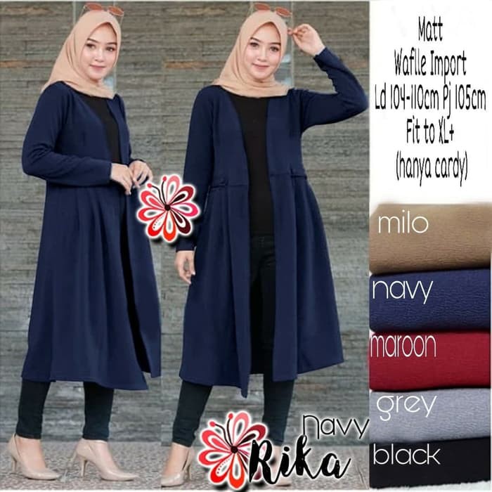 Jumbo rika cardi navy [gamis 0152] tdx baju gamis wanita terbaru