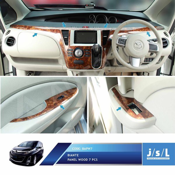 Aksesoris Tambahan Fariasi Mazda Biante Panel Kayu Wood Panel 7 Pcs Aksesoris Interior Biante