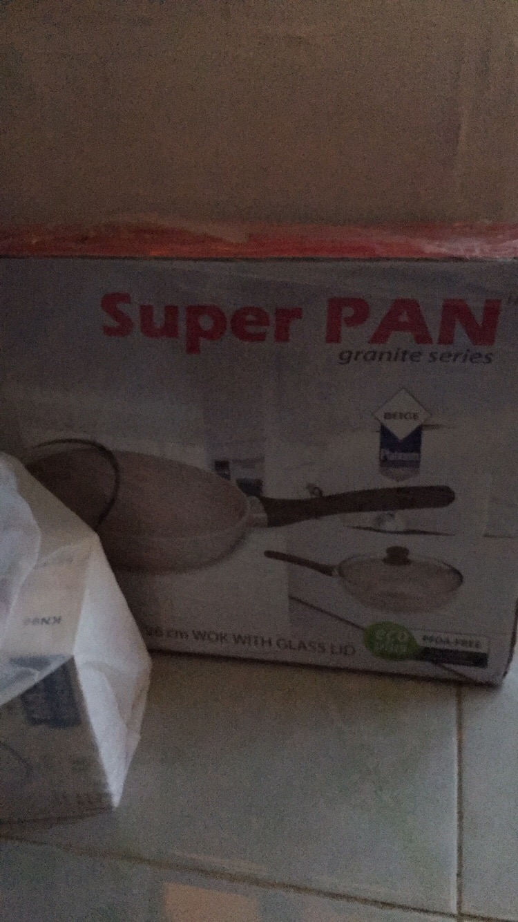 Bolde Wok 26 Cm Tutup Kaca- Wajan Keramik Granite Beige