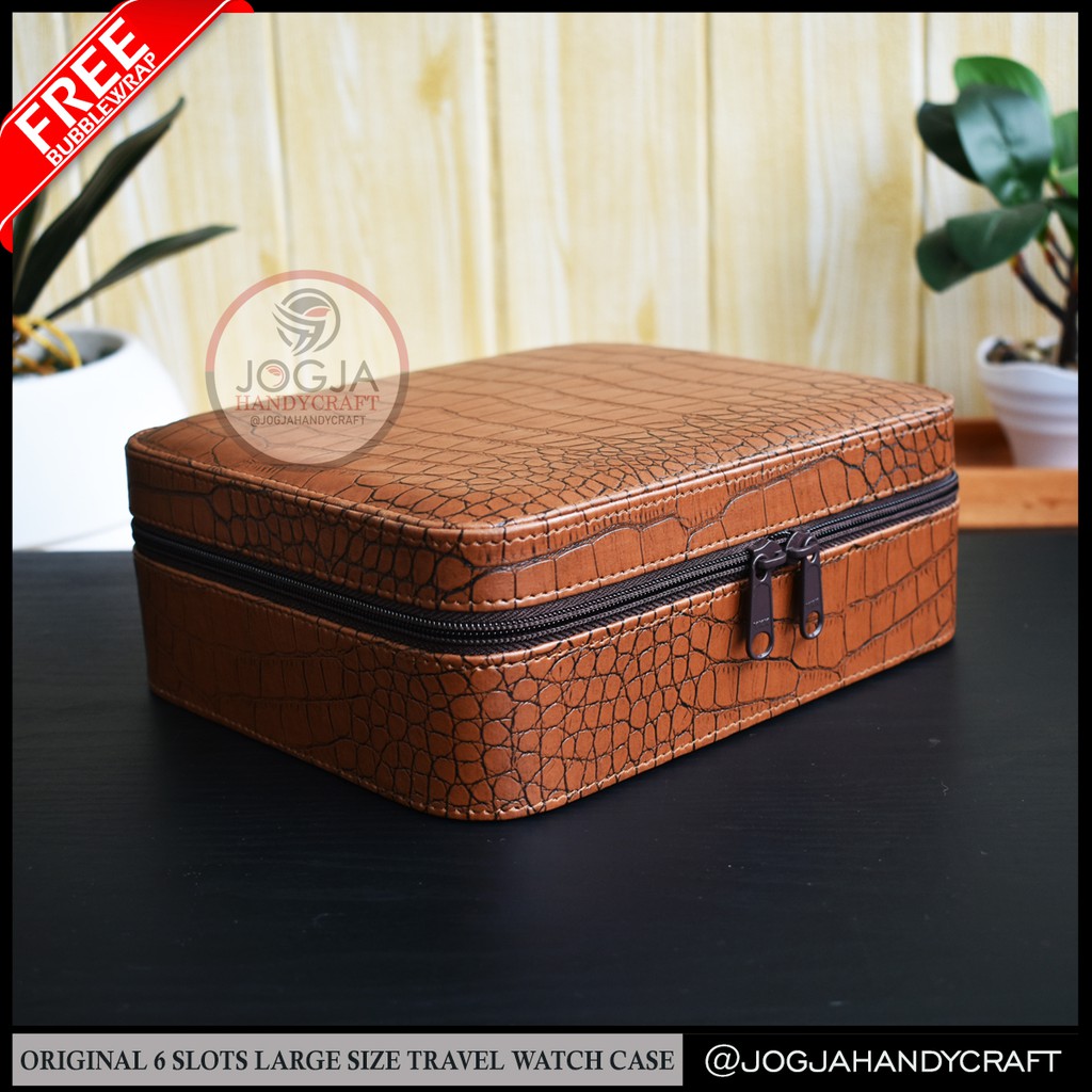 6 Slots PREMIUM Travel Watch Box Jumbo / Tempat Jam tangan / Kotak Jam Tangan / Watch Case