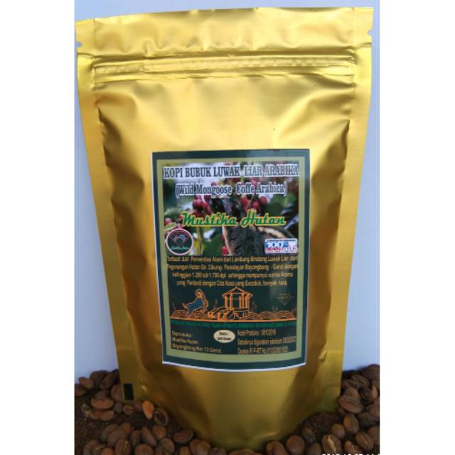 

Kopi Bubuk Luwak Liar Arabika, Mustika Hutan Garut, 200 Gram