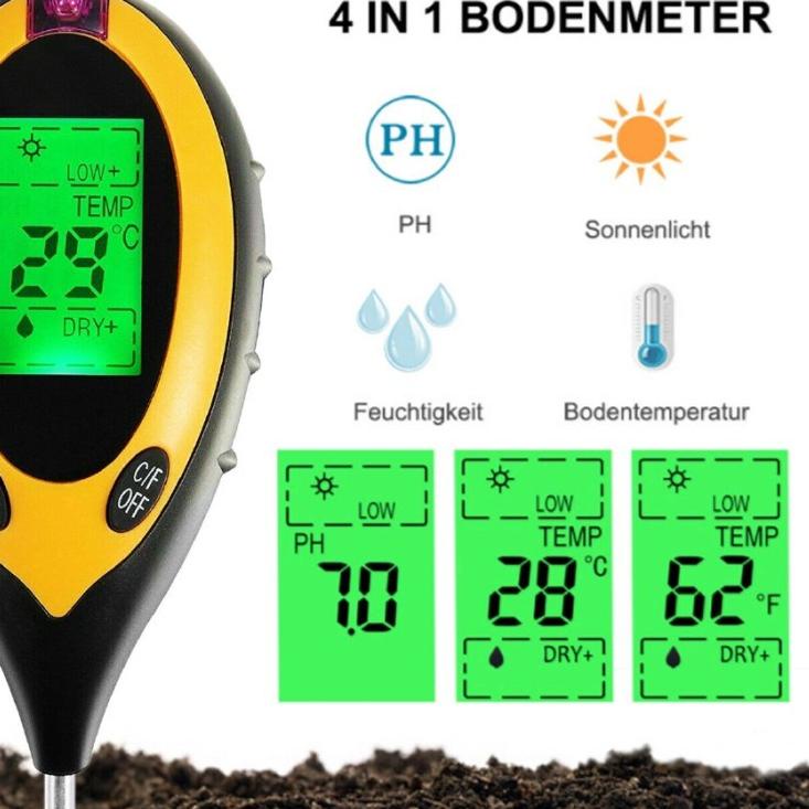 ➫ Digital Soil Analyzer Tester Meter Alat Ukur pH Tanah 3 4 5 in 1 ➽