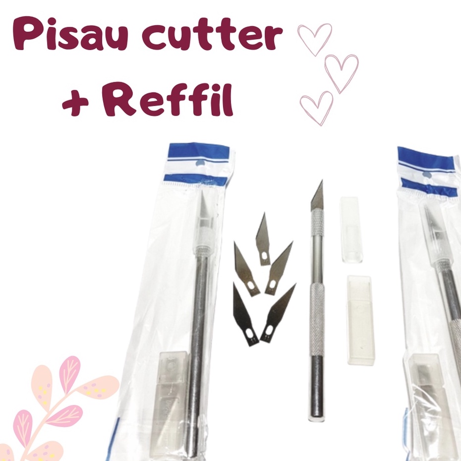 

❤stromapabelliubayer❤ Pisau ukir set pen cutter art knife knifezer pahat FREE 5 refill aluminium blade kayu seni kerajinan tangan sayat mata tajam potong craft metal kertas hobby crafting bonsai engraving sticker kulit / Pen Cutter Set + Refill 6 Pcs Mata