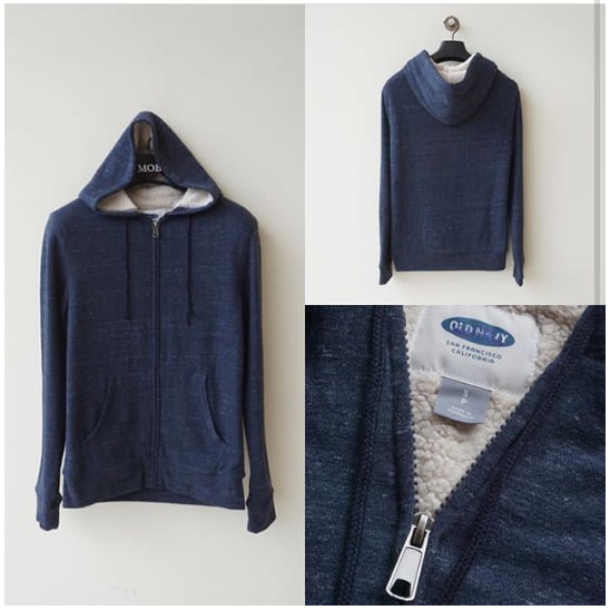 Old Navy Full Zipper Sherpa Lined Hoodie Navy Size XXL