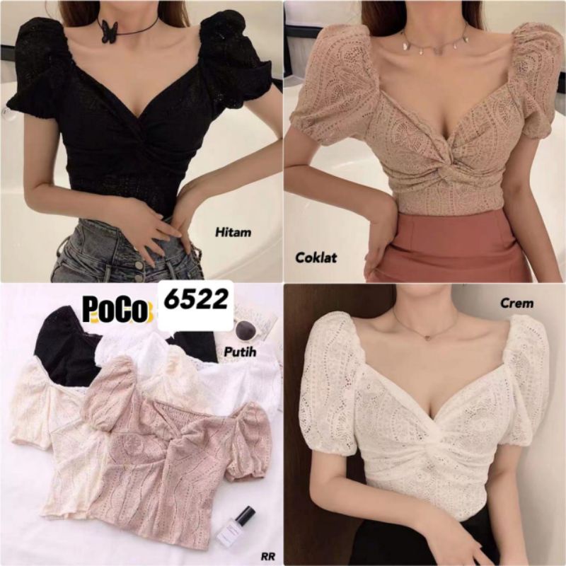 atasan brukat import bahan lembut 6522