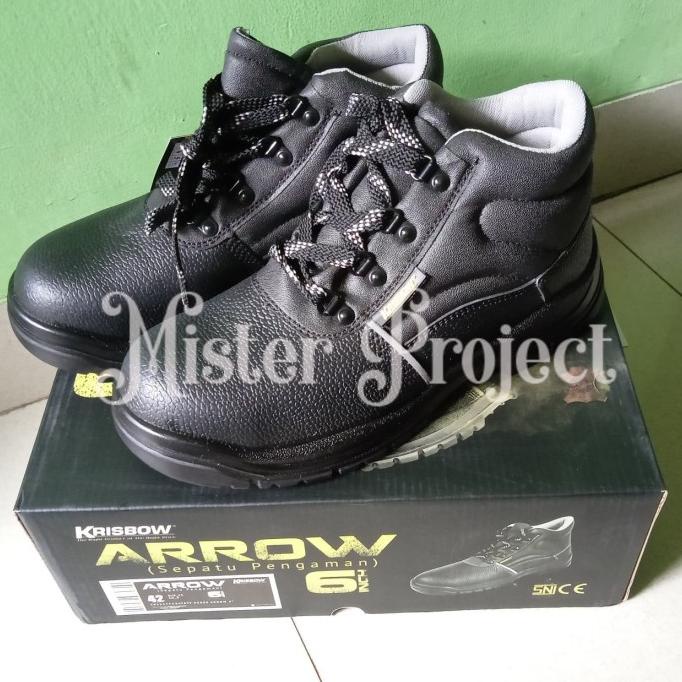 Sepatu Safety Krisbow Arrow 6" Hitam / Sepatu Proyek Krisbow Star Seller Termurah