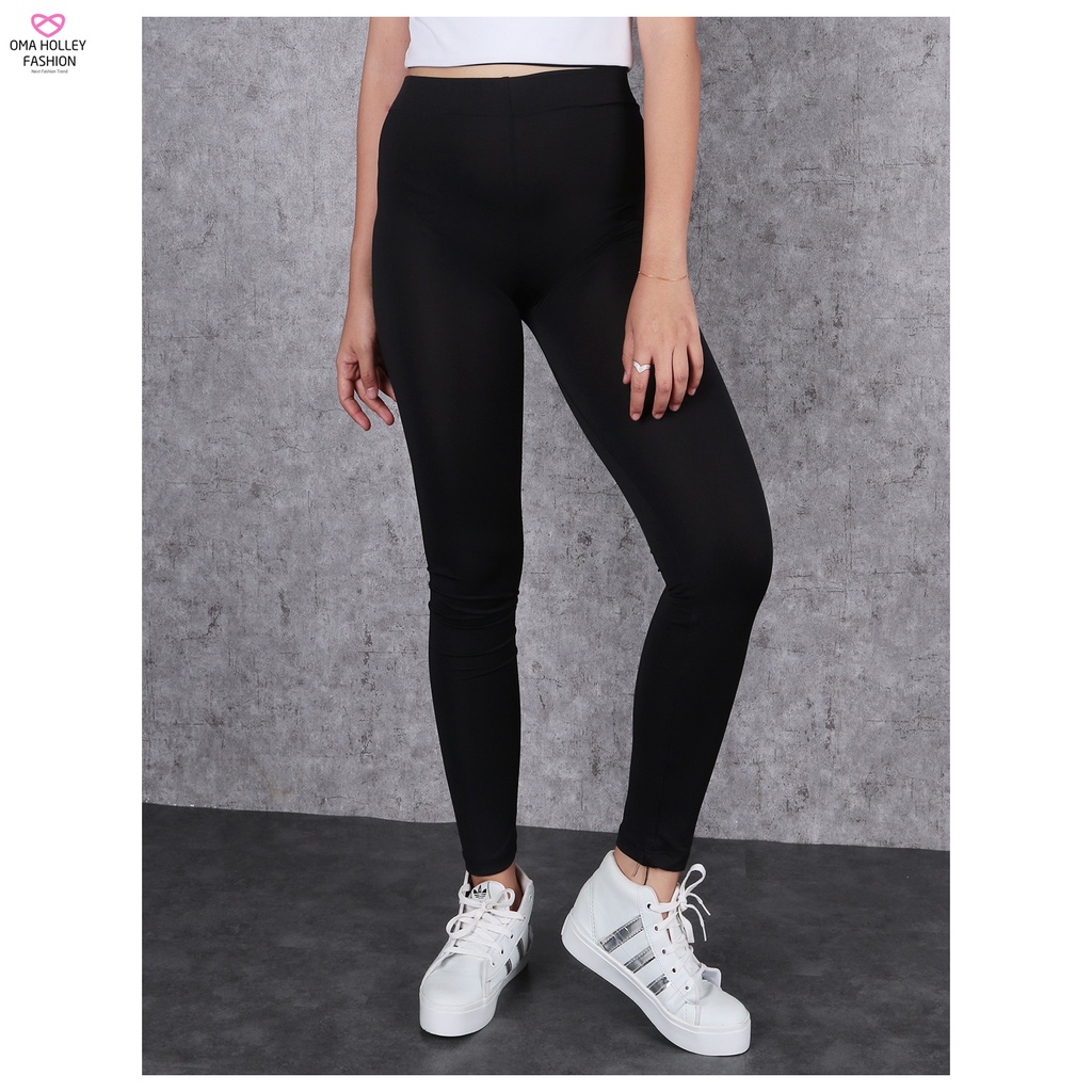 (COD) OH Fashion Celana legging panjang wanita Bahan spandex korean twist #7058