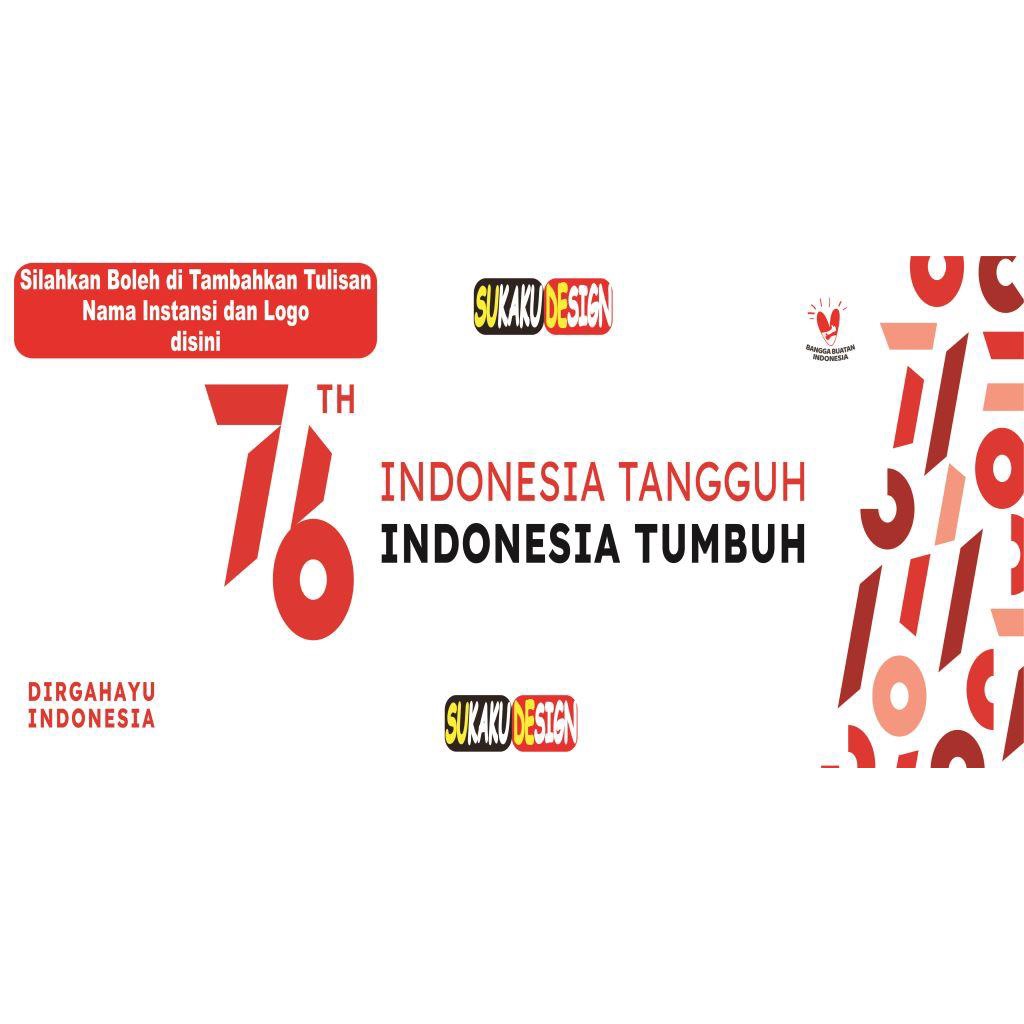 COD / Banner / Spanduk HUT RI Kemerdekaan Indonesia 76 th / Putih