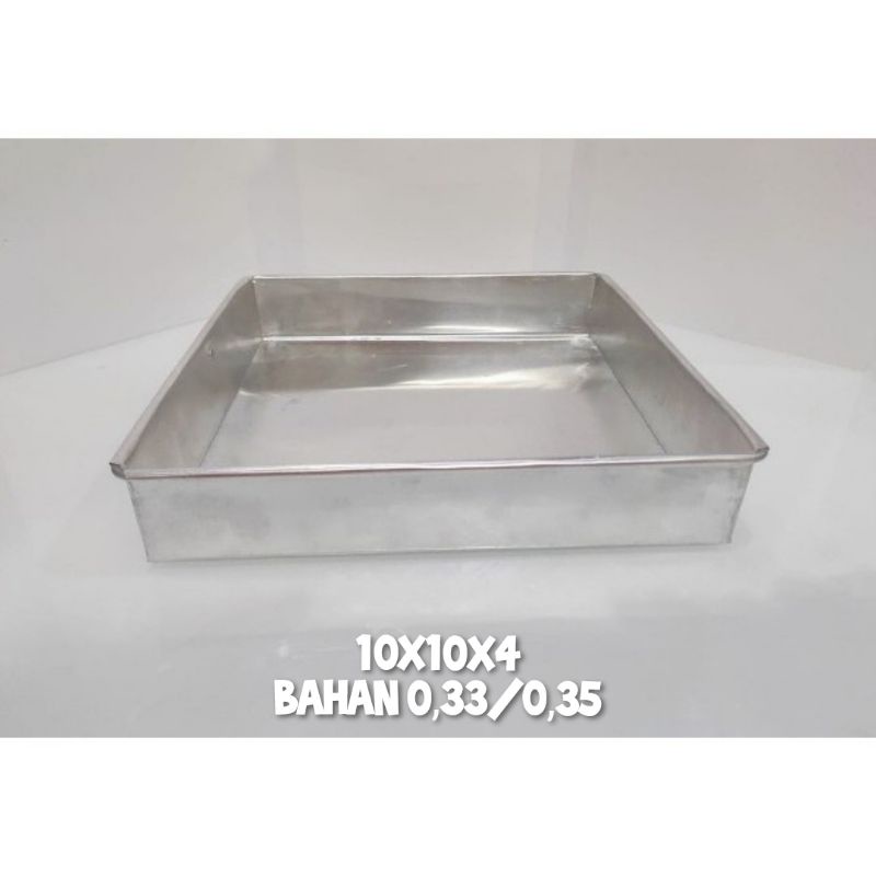 CETAKAN BOLU KECIL KOTAK 10X10X4 10X10X7 MURAH TERJANGKAU ALUMINIUM BUAT NASI JUGA BISA