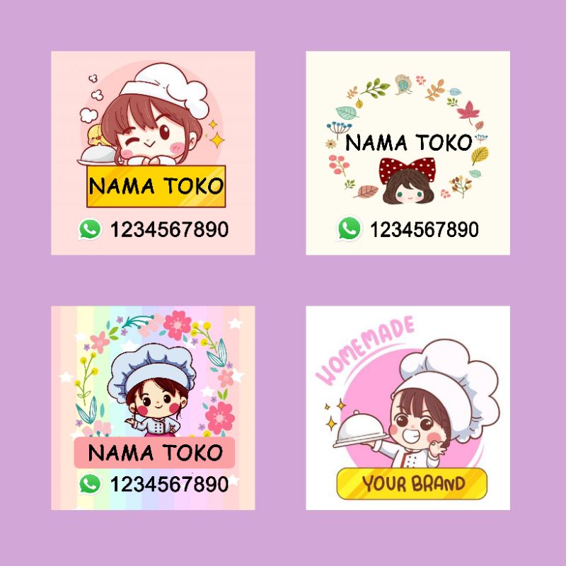 

Sticker Lebel Logo Toko Olshop Jualan Masakan Makanan Kue Jajan Koki Lucu Murah bakery cake baju aksesoris baby pernak pernik tas sepatu gambar cewek cowok