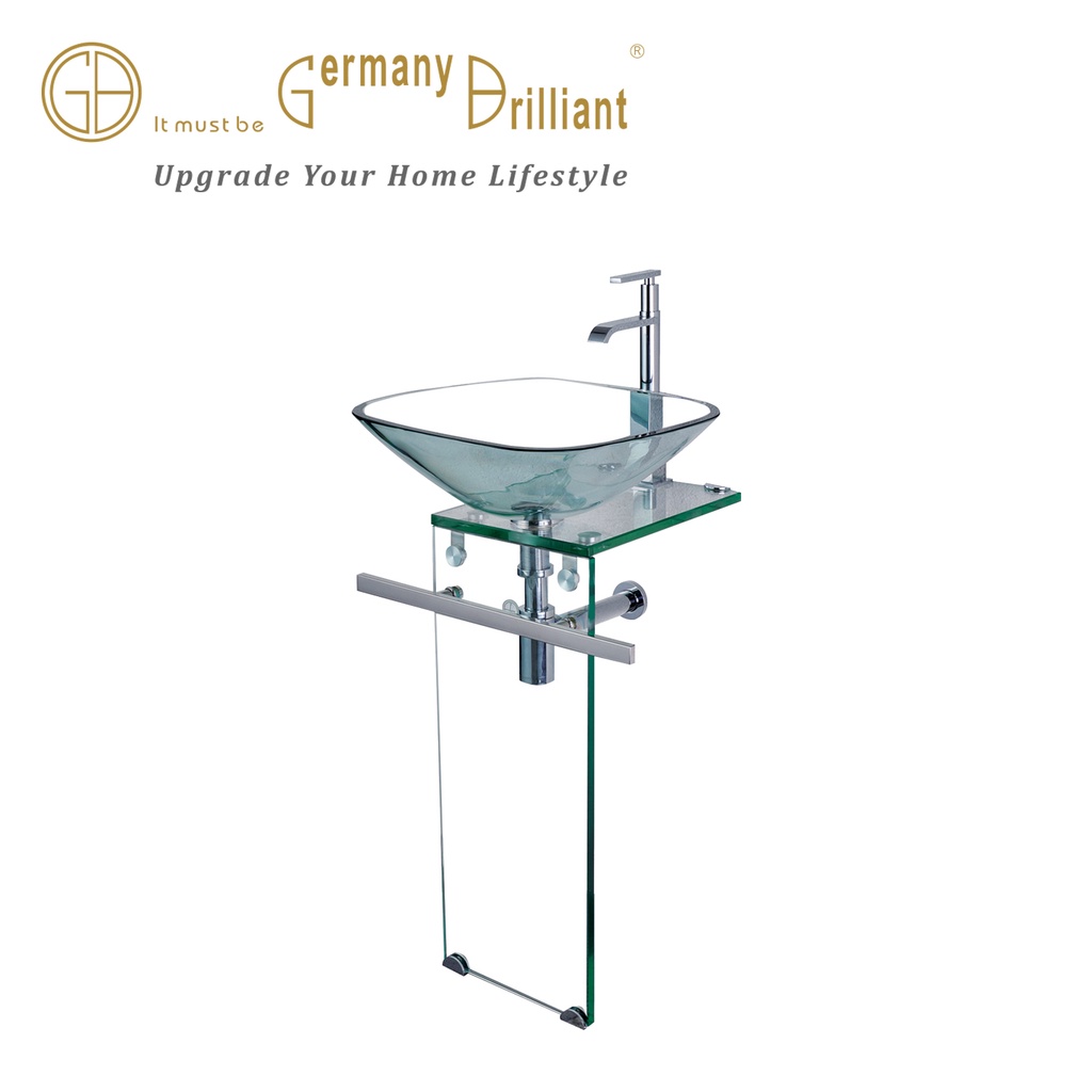 Wastafel Kaca Germany Briliant GBW01C