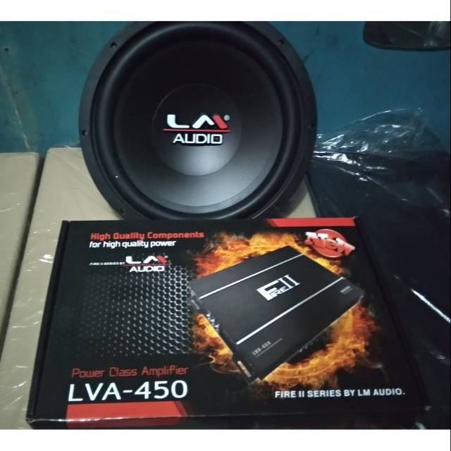 Paket audio SQ power LM dan subwofer LM audio mobil