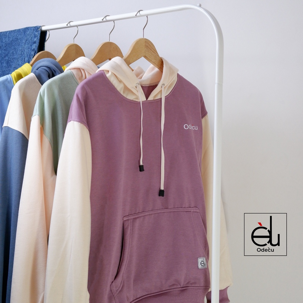 ODECU PREMIUM HOODIE TWO COLOR TARO VANILLA SWEATER OVERSIZE WANITA PRIA