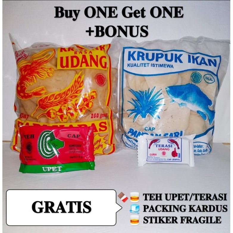 

BUY 1 GET 1 Krupuk Udang Sedang FREE Krupuk Ikan Pandan Sari