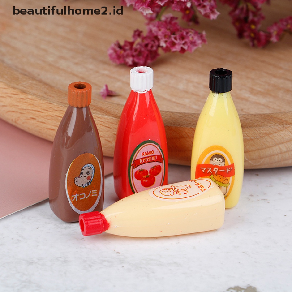 [beautifulhome2.id] 1:12 Dollhouse Miniature Food Mini Chocolate Sauce ketchup Jam Dolls Kitchen Toy ID
