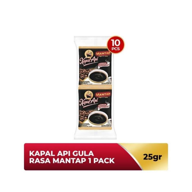 

Kapal Api Mantap Kopi Instan + Gula 10 x 25 g