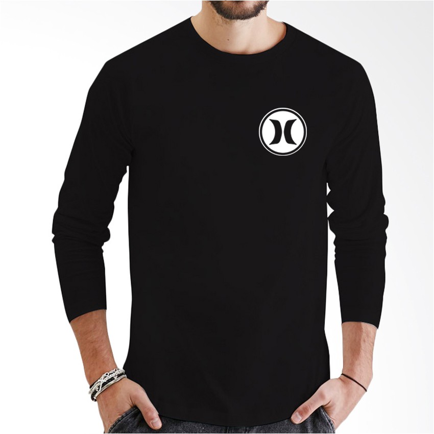 Kaos Hurley USA Circle white Lengan Panjang 30s Premium