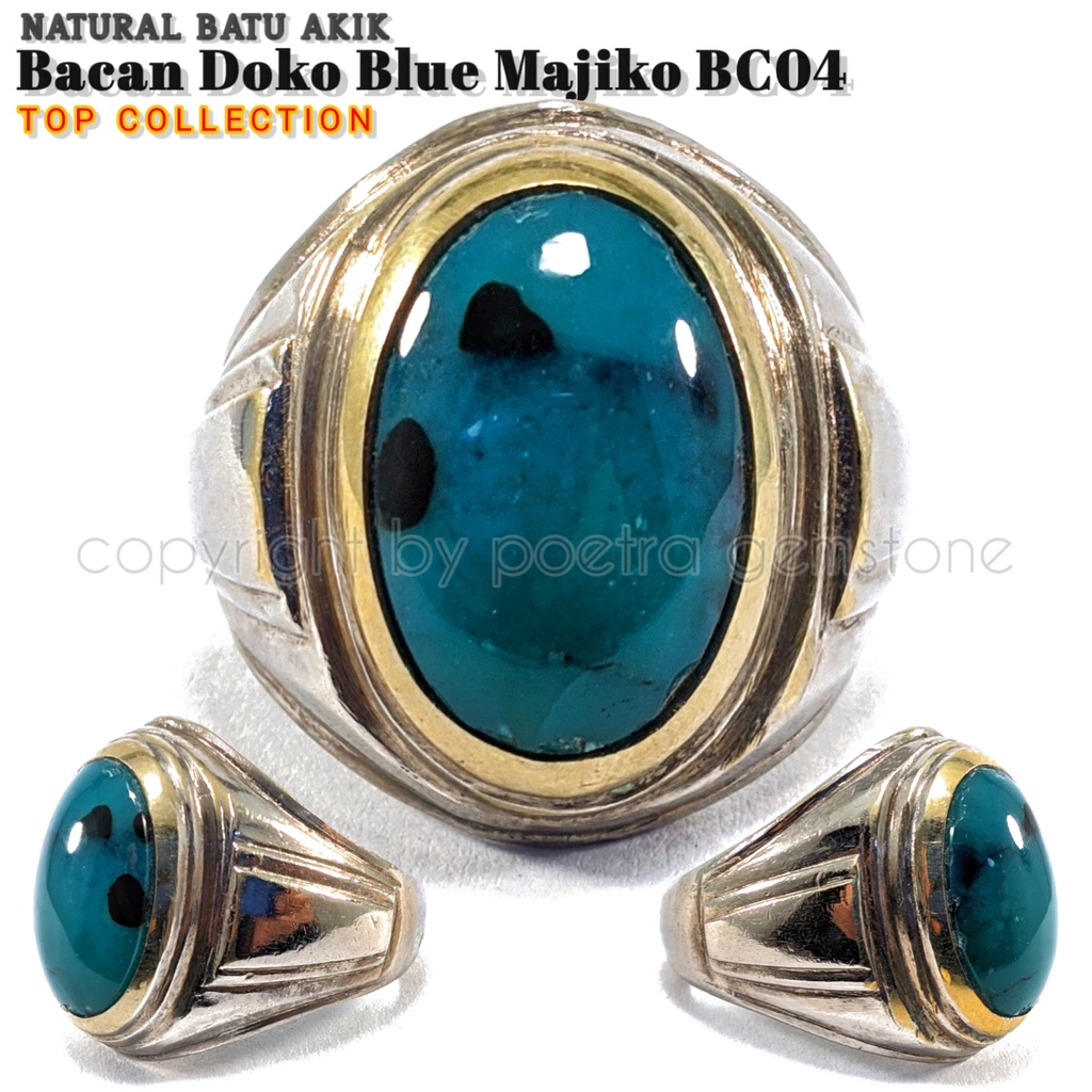 Natural Batu akik Bacan Doko Blue Majiko BC04