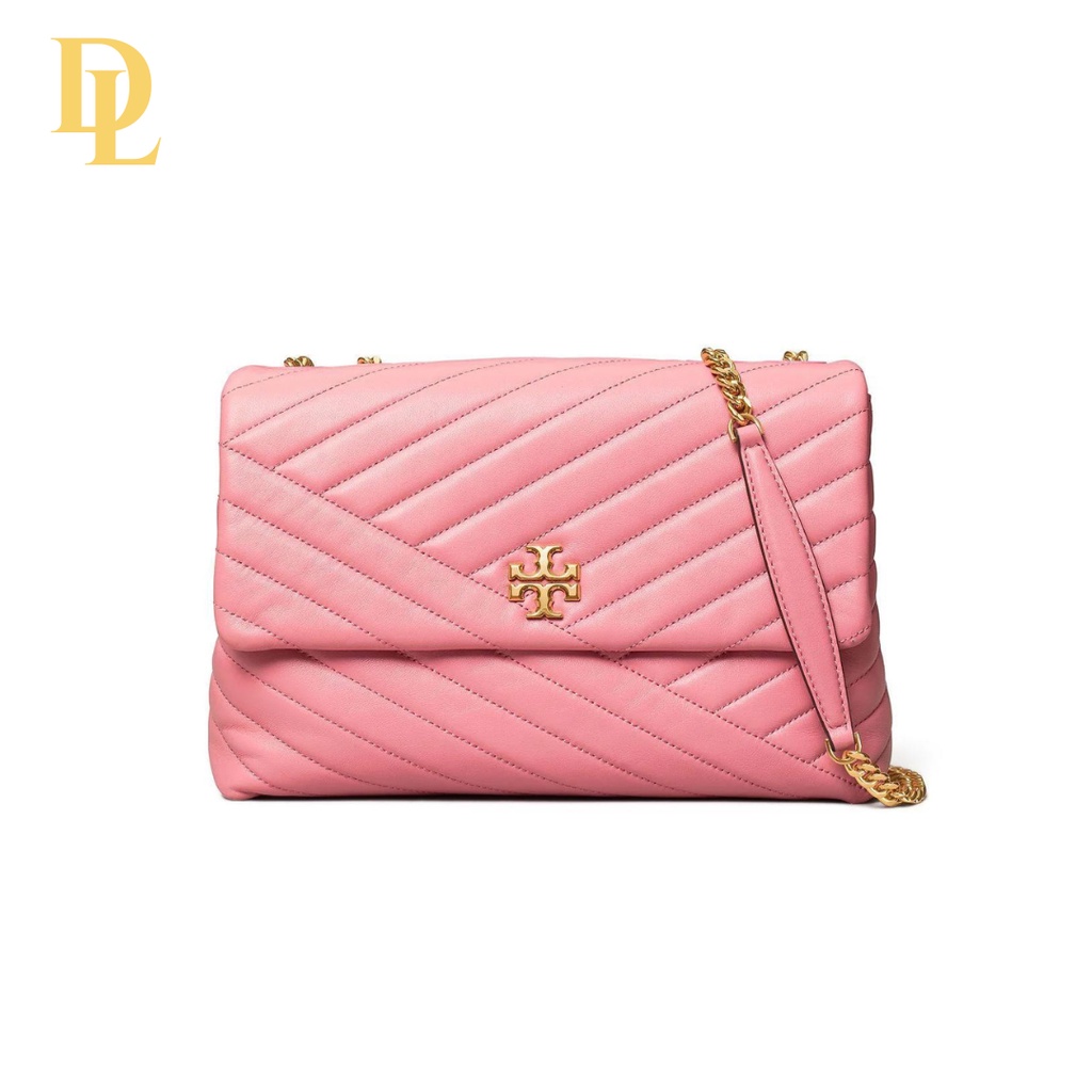 Tory Burch Kira Chevron Convertible Shoulder Bag Medium 27 cm - Pink