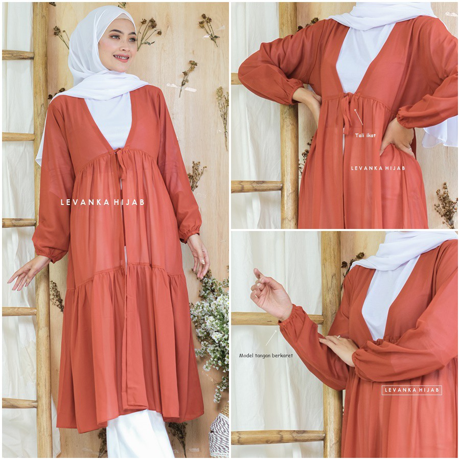 New Kardigan !! Long Outer Cerutty Tangan Panjang Edisi Ruffle