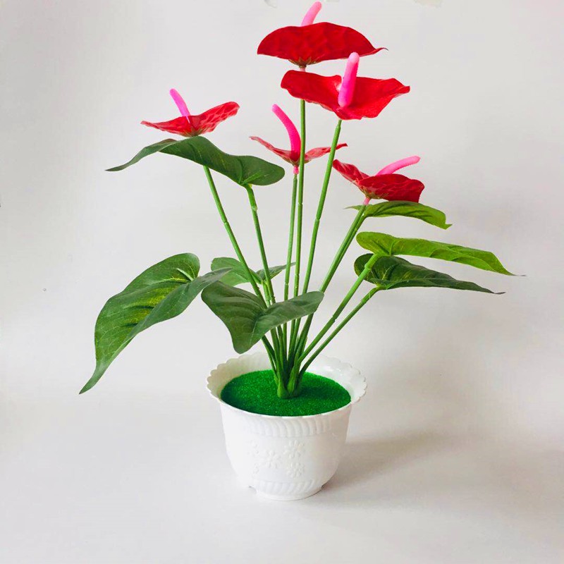 Tanaman Bunga Dekorasi Hias Plastik Palsu Bunga Keladi Anthurium Pajangan Artifical Flower Decoration Azgalery PBP21