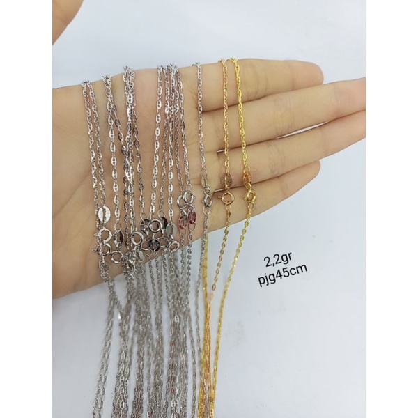 KALUNG PERAK 925 ASLI LAPIS EMAS/KALUNG MINI CAR*TIER+LIONTIN SALIB/KALUNG ASLI SILVER/KALUNG FASHION WANITA