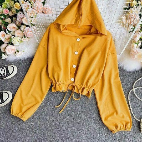 COD ATASAN JAKET ALANA CROP TOP OVERSIZE SWEATER KOREA HOODIE LENGAN PANJANG BIG SIZE JUMBO WANITA