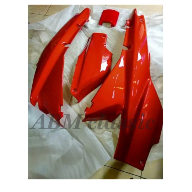 cover body Supra x lama/fit lama+ tutup body dan box aki warna merah