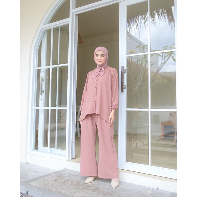 BEST SELLER | BISA COD | Daily set pejamas panjang premium busui - piyama lengan panjg rayon premium-Set kulot milo