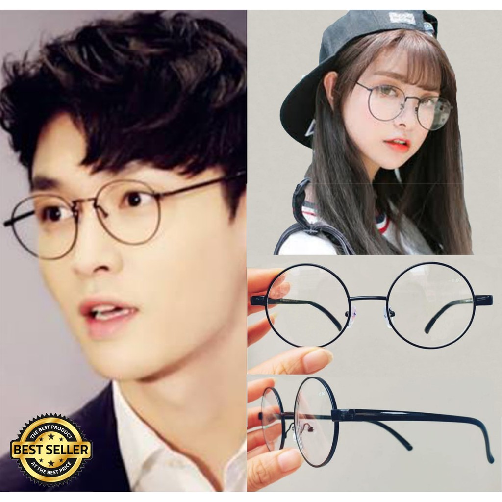 Kacamata Korea unisex frame kacamata bulat minus(-)Fashion korea style uk -0.50 s/d -4.00 Freecase